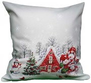 Vankúšová obliečka Rodinka snehuliakov 40x40 cm