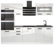 Kuchynská linka Belini Premium Full Version 240 cm biely lesk s pracovnou doskou  TRACY