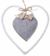 Textilné závesné srdce 22,5 cm, flís