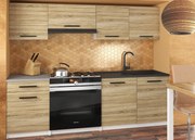 Kuchynská linka Belini 180 cm dub sonoma s pracovnou doskou Superuniqa2 TOR SUPERUNIQA2/4/WT/DS/0/B1