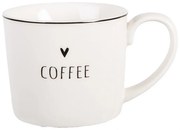 Biely hrnček so srdiečkom a nápisom Coffee Lovely Day - 12 * 8 * 7 cm / 275 ml