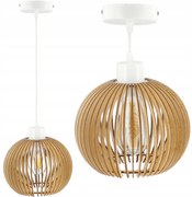 BERGE Závesná stropná lampa, biela, drevená