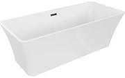 Mexen Tonia, voľne stojaca vaňa 170 x 75 cm, biela, čierny matný prepad, 52171707500-70