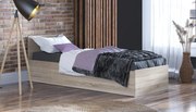 Posteľ s matracom, roštom a úložným priestorom - DUB SONOMA- šírka 90cm