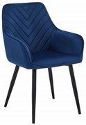 Zamatová jedálenská stolička SOFIA modrá