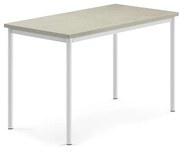 Stôl SONITUS, 1200x700x760 mm, linoleum - svetlošedá, biela