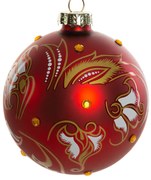 SKLENENÁ VIANOČNÁ BANKA NA STROMČEK SADA 4 KS (FI) 10 CM VZOROVANÁ