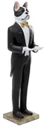Butler Dog Alfred dekoračná figurína čiernobiela165 cm