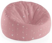 Sedací vak Cocoon asymetrické srdiečka, ružová