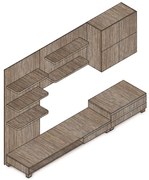 Autronic BONTEC Obývacia stena 300x59x210cm, mdf, hnedá, 9HQ08 Farba: Hnedá