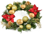 Adventný veniec zdobený Poinsettia, 33 cm