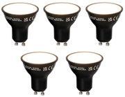 Sada 5 ks Smart GU10 stmievateľné LED svietidlo čierne 7W 600 lm 3000K