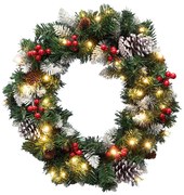 LED Vianočný veniec 35xLED/3xAA 8 funkcií priemer 45 cm IP44 teplá biela