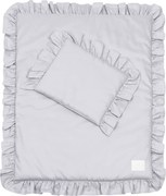 Sada do postieľok s volánom tmavo šedá 50x65cm