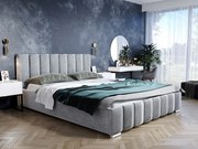 ANGIE 140X200 ČALÚNENÁ MANŽELSKÁ POSTEĽ SVETLOSIVÁ LÁTKA S ÚLOŽNÝM PRIESTOROM