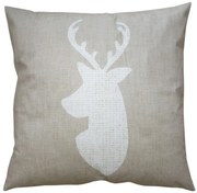 Béžová obliečka na vankúš s jeleňom Deer - 45*45 cm