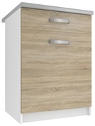Kuchynská skrinka Belini spodná so zásuvkami 60 cm dub sonoma s pracovnou doskou  TOR SDSZ1-60/0/WT/DS/0/U
