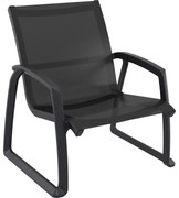 PACIFIC LOUNGE záhradné kreslo s podrúčkami black