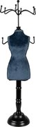 Modro-čierny stojan na šperky v tvare figuríny - 12*12*39 cm