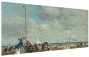 Obraz - Eugène Boudin, Beach  at Trouville, reprodukcia (120x50 cm)