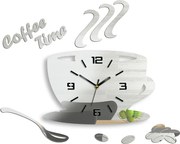 Moderné nástenné hodiny COFFE TIME 3D MIRROR mirror