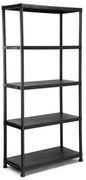 Dílenský plastový regál s 5 policemi MAXER černý