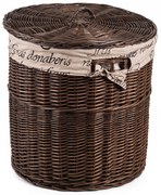 Kôš na bielizeň prútený Provence s látkou Lino V.priemer 50 x v. 50(cm)