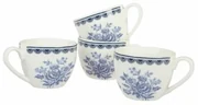 4-dielna sada porcelánových šálok Blue Rose, 90 ml