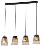 Candellux Čierno-zlatý závesný luster Fresno pre žiarovku 4x E27 34-78124