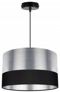 Závesné svietidlo Chromic, 1x chrómové textilné tienidlo (výber z 2 farieb), (výber z 2 farieb konštrukcie), (fi 35cm)