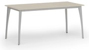 Rokovací kancelársky stôl PRIMO OMEGA, 160x80 cm, sivá podnož, breza