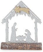 VIANOČNÁ DEKORÁCIA BETLEHEM SADA 6KS 15X17 CM STRIEBORNÁ