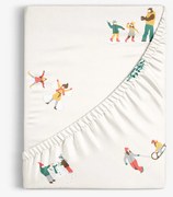 Goldea bavlnená napínacia plachta - zimné radovánky 80 x 200 cm