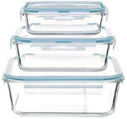 Sklenená nádoba na potraviny Clipeat1 sada 3ks