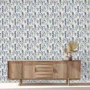 Fototapeta - Modré vzorované kvety (147x102 cm)