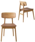 Jedálenská stolička Livo (38440203), imitácia kože, hnedá