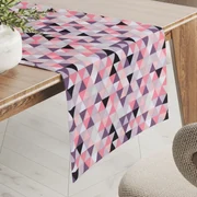 Biante Bavlnený behúň na stôl Sandra SA-330 Ružovo-fialovo-čierne trojuholníčky 20x120 cm