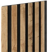 Akustické dekoračné panely SLIM, dub wotan 3D lamely na filcovom podklade, rozmer 270 x 30 cm, IMPOL TRADE
