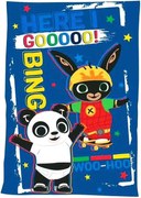 Detská fleecová deka Zajačik Bing Bunny - motív Here I Goooo! - polar fleece 170 GSM - 100 x 140 cm