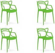 Sada 4 ks plastových stoličiek KATO zelených