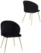 Jedálenská stolička Ganta Gold, čierny zamat
