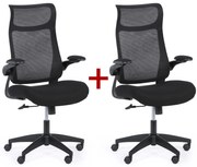 Kancelárske kreslo LUCKY 1+1 ZADARMO, čierna