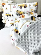 INTERMEDIC SK Set Intermedic do kočíka Nákladné vozidlá/minky sivá 100x75/40x30 cm