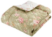 Zelený prešívaný pléd 200x200 cm Penelope Floral – Catherine Lansfield