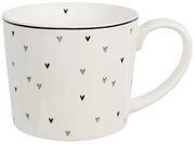 Biely hrnček so srdiečkami Lovely Day - 12*8*7 cm / 275 ml