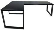 Písací Stôl Roh. Loft Low Čierna 180x120x2,8 Model 0