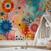 Fototapeta - Farebné veselé kvety (147x102 cm)