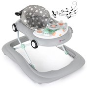 PETITE&MARS - Detské chodítko s melódiou CABRIO šedá