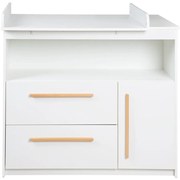Biela nízka detská komoda 107x98 cm Lilo – Roba