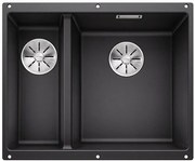 Blanco Subline 340/160-U, silgranitový drez pod pracovnú dosku 555x460x190 mm, drez vpravo, 1,5-komorový, antracitová, BLA-523558